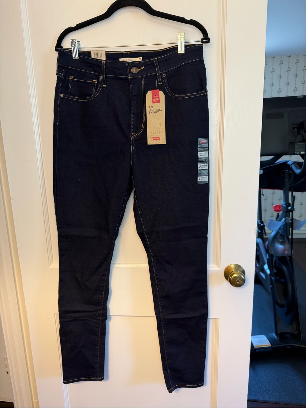 Levi's High Rise Skinny Jeans Dark Blue Denim Stretch Button Zip Women Size 31